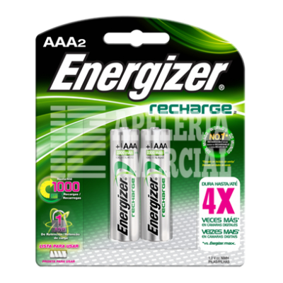 PILAS ENERGIZER RECARGABLE C/2 AAA